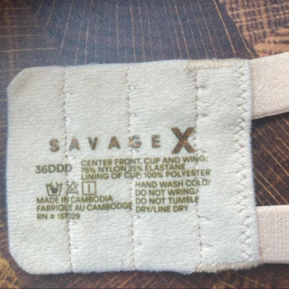 SAVAGE X FENTY T-Shirt Bra Padded Honey Nude 36DDD - Picture 7 of 7